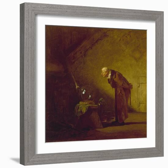 The Alchemist, about 1855/60-Carl Spitzweg-Framed Giclee Print