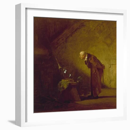 The Alchemist, about 1855/60-Carl Spitzweg-Framed Giclee Print