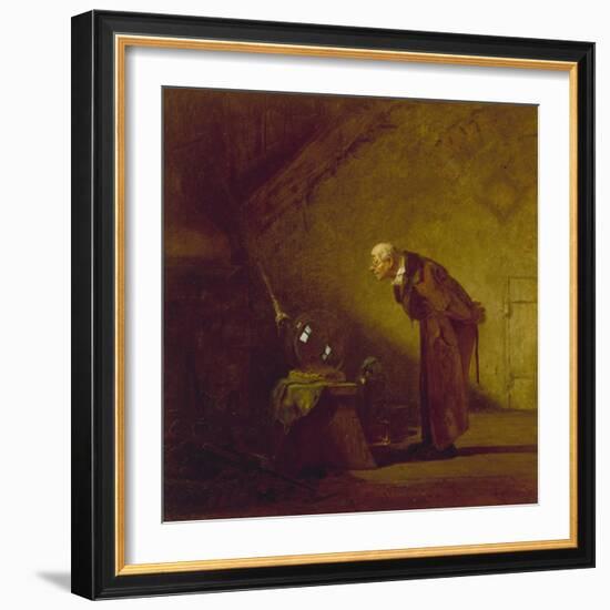 The Alchemist, about 1855/60-Carl Spitzweg-Framed Giclee Print