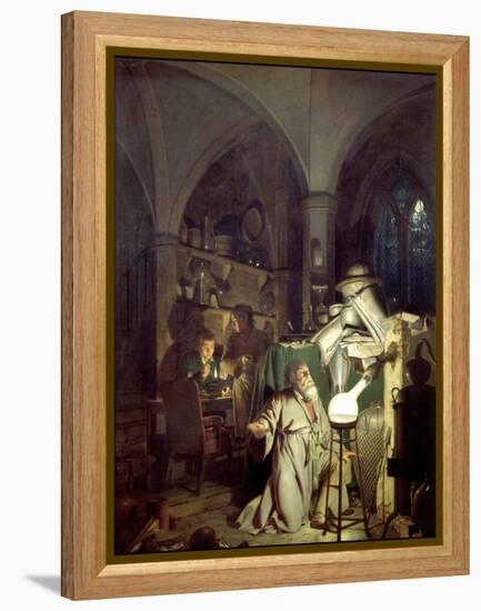 The Alchemist Discovering Phosphorus-Joseph Wright of Derby-Framed Stretched Canvas