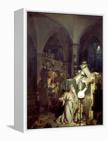 The Alchemist Discovering Phosphorus-Joseph Wright of Derby-Framed Stretched Canvas