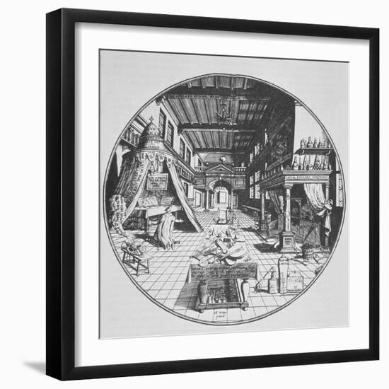 The Alchemist in His Laboratory, from Amphitheatrum Aeternae Sapientiae by Heinrich Kunrath-null-Framed Giclee Print