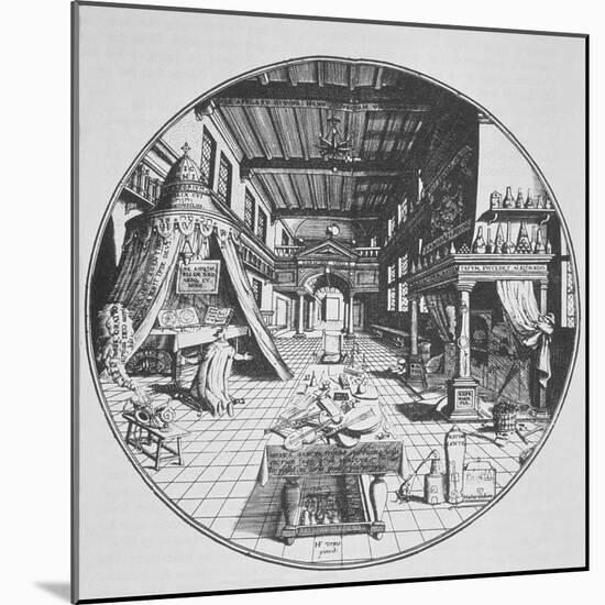 The Alchemist in His Laboratory, from Amphitheatrum Aeternae Sapientiae by Heinrich Kunrath-null-Mounted Giclee Print