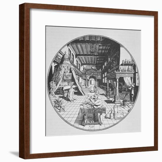 The Alchemist in His Laboratory, from Amphitheatrum Aeternae Sapientiae by Heinrich Kunrath-null-Framed Giclee Print