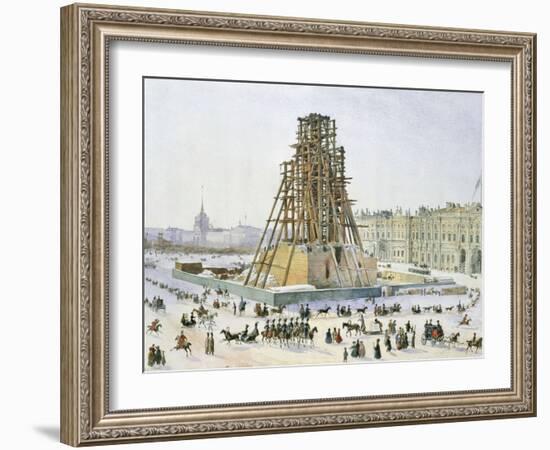 The Alexander Column in Scaffolds, 1833-Grigori Grigorievich Gagarin-Framed Giclee Print