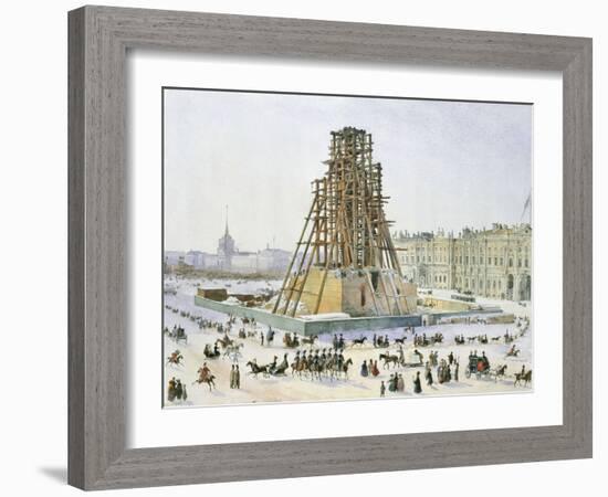 The Alexander Column in Scaffolds, 1833-Grigori Grigorievich Gagarin-Framed Giclee Print