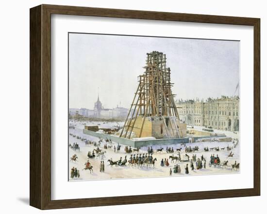 The Alexander Column in Scaffolds, 1833-Grigori Grigorievich Gagarin-Framed Giclee Print