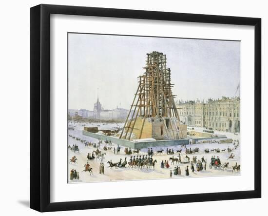 The Alexander Column in Scaffolds, 1833-Grigori Grigorievich Gagarin-Framed Giclee Print