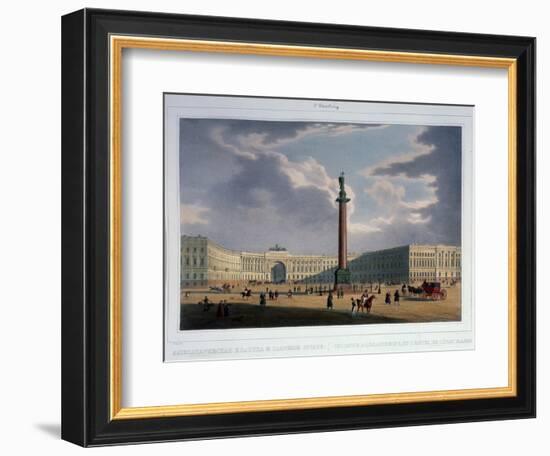 The Alexander Column. View from the Main Army Headquarters, 1840S-Louis Jules Arnout-Framed Giclee Print