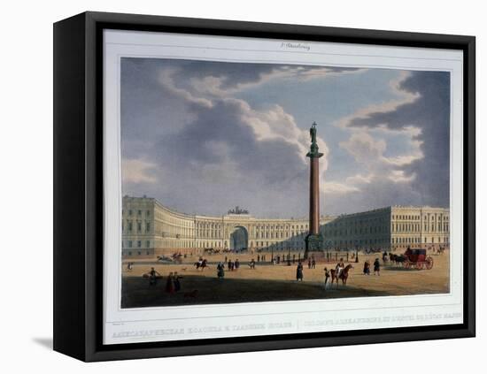 The Alexander Column. View from the Main Army Headquarters, 1840S-Louis Jules Arnout-Framed Premier Image Canvas