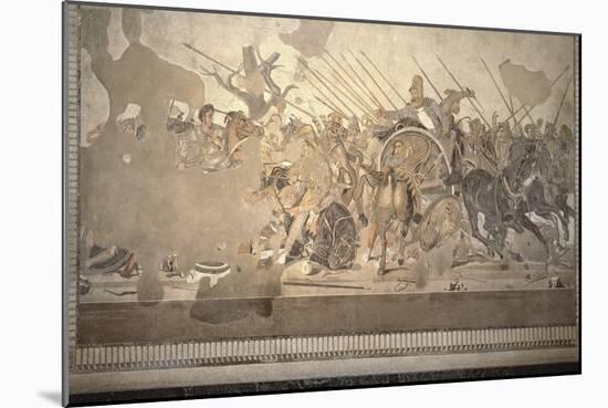 The Alexander Mosaic, Depicting the Battle of Issus Between Alexander the Great-Roman-Mounted Giclee Print