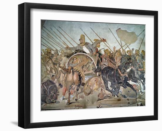 The Alexander Mosaic, Detail Depicting the Darius III-Roman-Framed Giclee Print