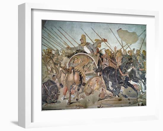 The Alexander Mosaic, Detail Depicting the Darius III-Roman-Framed Giclee Print