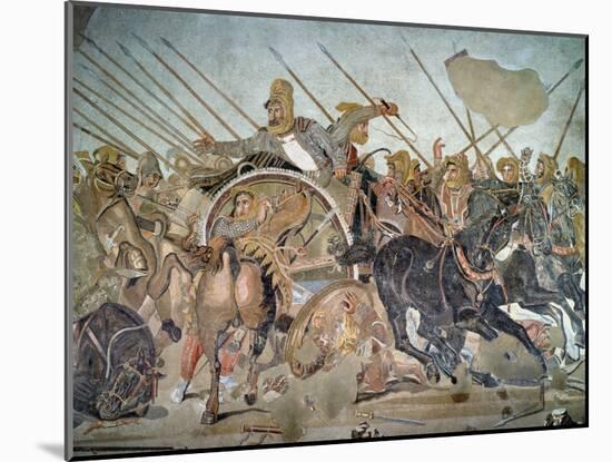 The Alexander Mosaic, Detail Depicting the Darius III-Roman-Mounted Giclee Print