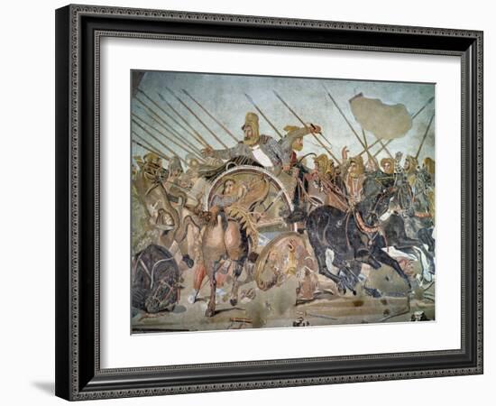 The Alexander Mosaic, Detail Depicting the Darius III-Roman-Framed Giclee Print