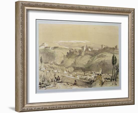 The Alhambra from the Albay, from "Sketches and Drawings of the Alhambra"-John Frederick Lewis-Framed Giclee Print