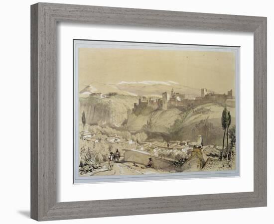 The Alhambra from the Albay, from "Sketches and Drawings of the Alhambra"-John Frederick Lewis-Framed Giclee Print