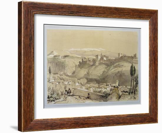 The Alhambra from the Albay, from "Sketches and Drawings of the Alhambra"-John Frederick Lewis-Framed Giclee Print