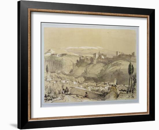 The Alhambra from the Albay, from "Sketches and Drawings of the Alhambra"-John Frederick Lewis-Framed Giclee Print