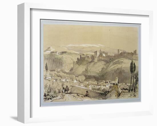 The Alhambra from the Albay, from "Sketches and Drawings of the Alhambra"-John Frederick Lewis-Framed Giclee Print