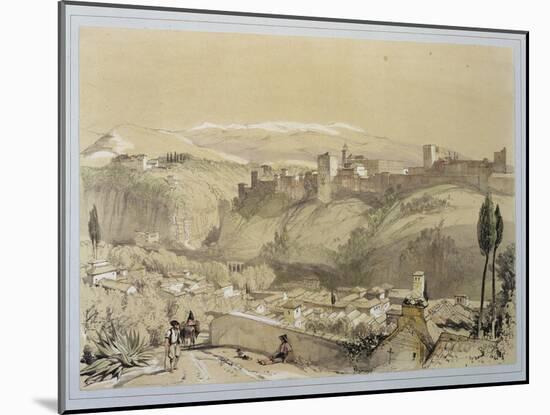 The Alhambra from the Albay, from "Sketches and Drawings of the Alhambra"-John Frederick Lewis-Mounted Giclee Print