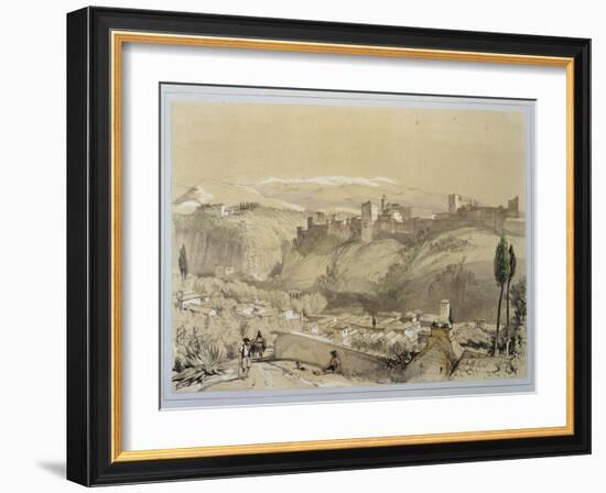 The Alhambra from the Albay, from "Sketches and Drawings of the Alhambra"-John Frederick Lewis-Framed Giclee Print