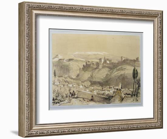 The Alhambra from the Albay, from "Sketches and Drawings of the Alhambra"-John Frederick Lewis-Framed Giclee Print