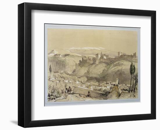 The Alhambra from the Albay, from "Sketches and Drawings of the Alhambra"-John Frederick Lewis-Framed Giclee Print