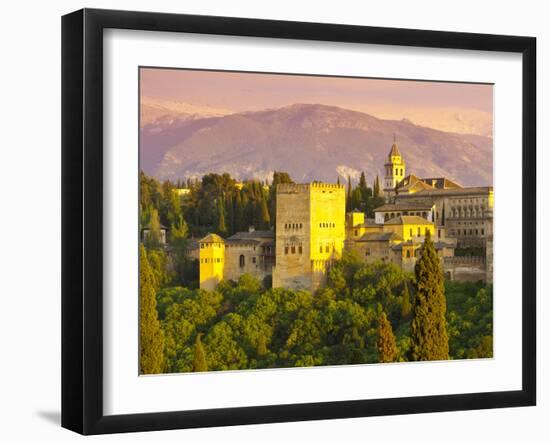 The Alhambra Palace at Sunset, Granada, Granada Province, Andalucia, Spain-Doug Pearson-Framed Photographic Print