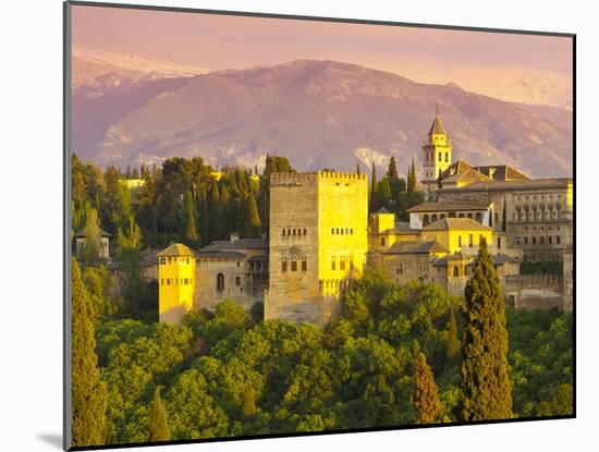 The Alhambra Palace at Sunset, Granada, Granada Province, Andalucia, Spain-Doug Pearson-Mounted Photographic Print