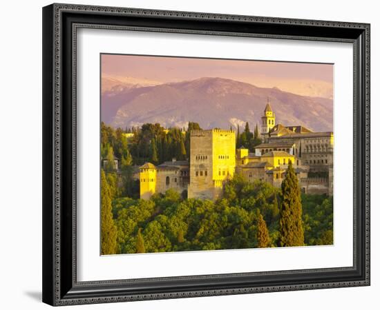 The Alhambra Palace at Sunset, Granada, Granada Province, Andalucia, Spain-Doug Pearson-Framed Photographic Print