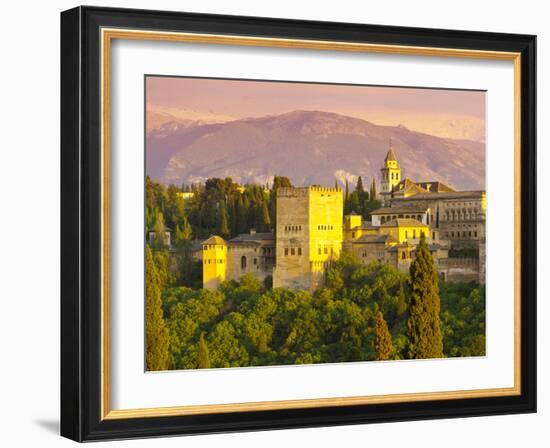 The Alhambra Palace at Sunset, Granada, Granada Province, Andalucia, Spain-Doug Pearson-Framed Photographic Print