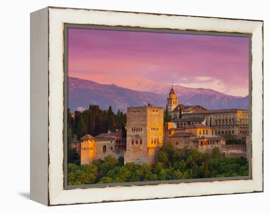 The Alhambra Palace at Sunset, Granada, Granada Province, Andalucia, Spain-Doug Pearson-Framed Premier Image Canvas