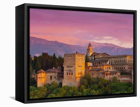 The Alhambra Palace at Sunset, Granada, Granada Province, Andalucia, Spain-Doug Pearson-Framed Premier Image Canvas