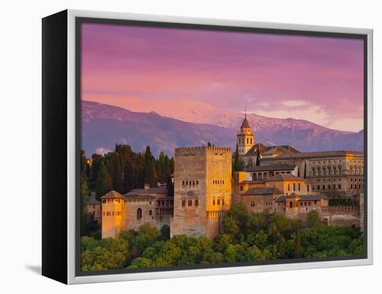 The Alhambra Palace at Sunset, Granada, Granada Province, Andalucia, Spain-Doug Pearson-Framed Premier Image Canvas