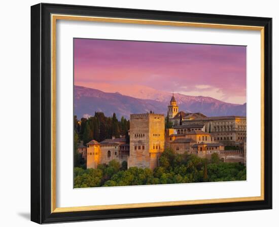 The Alhambra Palace at Sunset, Granada, Granada Province, Andalucia, Spain-Doug Pearson-Framed Photographic Print