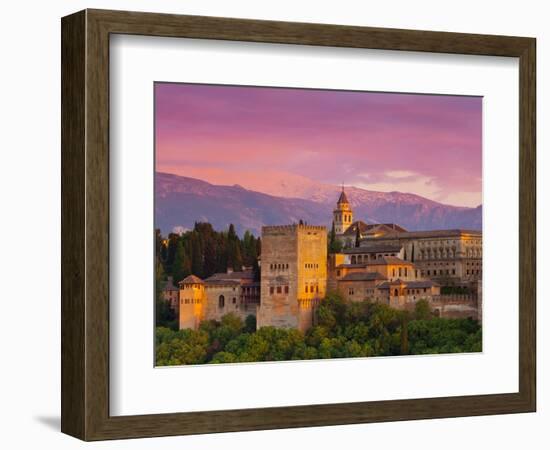 The Alhambra Palace at Sunset, Granada, Granada Province, Andalucia, Spain-Doug Pearson-Framed Photographic Print