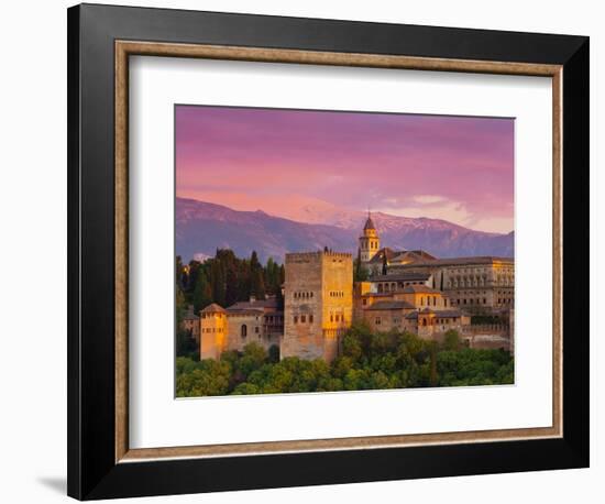 The Alhambra Palace at Sunset, Granada, Granada Province, Andalucia, Spain-Doug Pearson-Framed Photographic Print