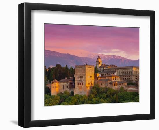 The Alhambra Palace at Sunset, Granada, Granada Province, Andalucia, Spain-Doug Pearson-Framed Photographic Print