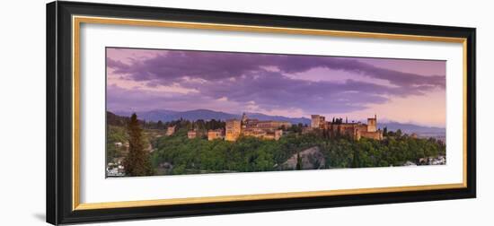 The Alhambra Palace Illuminated at Dusk, Granada, Granada Province, Andalucia, Spain-Doug Pearson-Framed Photographic Print