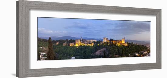 The Alhambra Palace Illuminated at Dusk, Granada, Granada Province, Andalucia, Spain-Doug Pearson-Framed Photographic Print