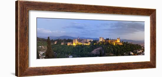 The Alhambra Palace Illuminated at Dusk, Granada, Granada Province, Andalucia, Spain-Doug Pearson-Framed Photographic Print