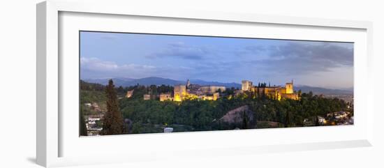 The Alhambra Palace Illuminated at Dusk, Granada, Granada Province, Andalucia, Spain-Doug Pearson-Framed Photographic Print