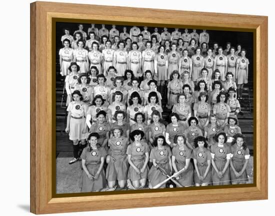 The All American Girls Professional Ball League Posing For a League Portrait in Their Uniforms-Wallace Kirkland-Framed Premier Image Canvas