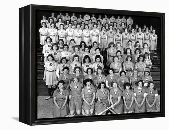 The All American Girls Professional Ball League Posing For a League Portrait in Their Uniforms-Wallace Kirkland-Framed Premier Image Canvas