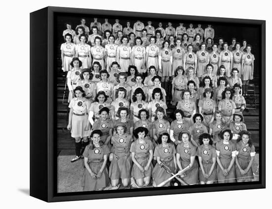 The All American Girls Professional Ball League Posing For a League Portrait in Their Uniforms-Wallace Kirkland-Framed Premier Image Canvas