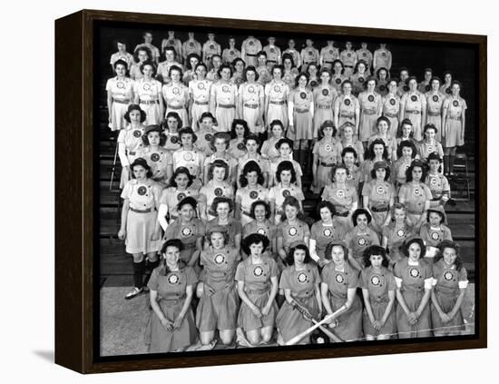 The All American Girls Professional Ball League Posing For a League Portrait in Their Uniforms-Wallace Kirkland-Framed Premier Image Canvas