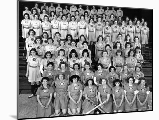 The All American Girls Professional Ball League Posing For a League Portrait in Their Uniforms-Wallace Kirkland-Mounted Photographic Print