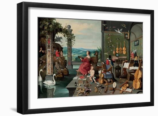 The Allegory of Hearing-Jan Brueghel the Younger-Framed Giclee Print