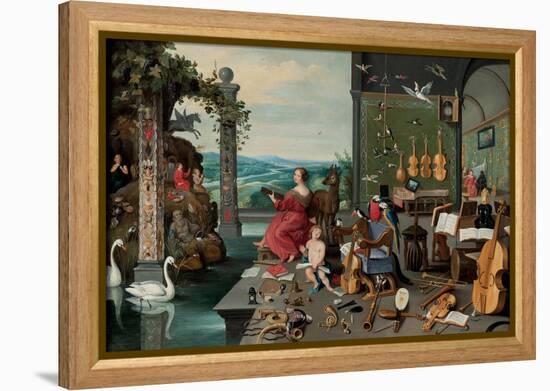 The Allegory of Hearing-Jan Brueghel the Younger-Framed Premier Image Canvas